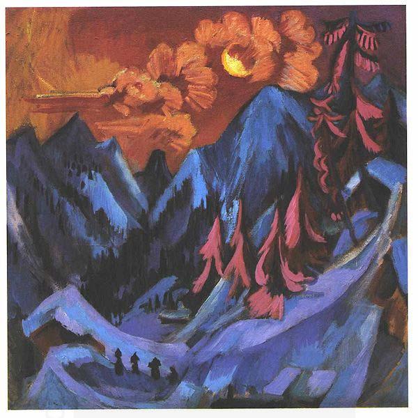 Ernst Ludwig Kirchner Winter moon landscape oil painting picture